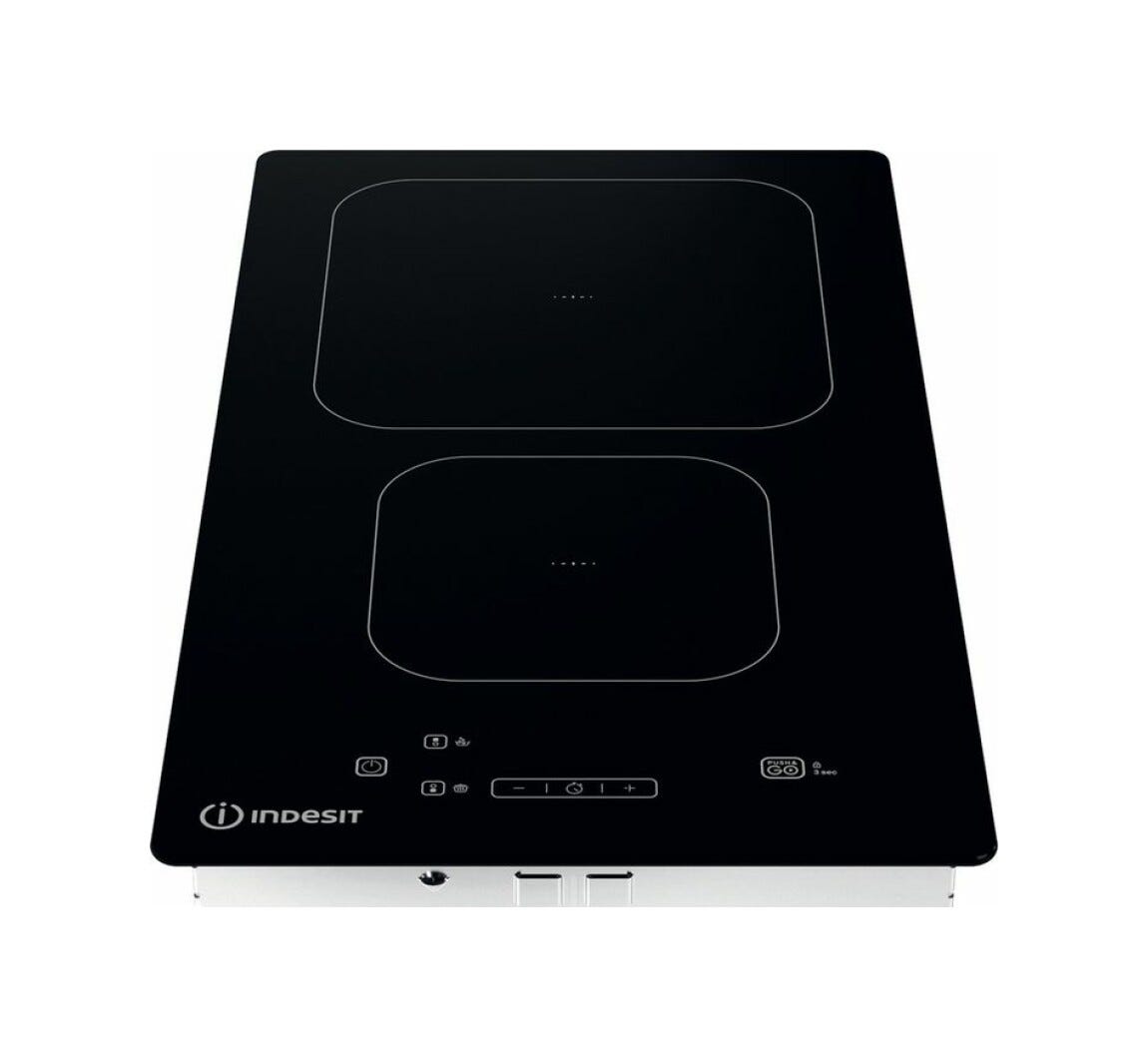 Indesit IS 19Q30 NE Piano cottura a induzione domino, 28 cm, design compatto, vetro nero