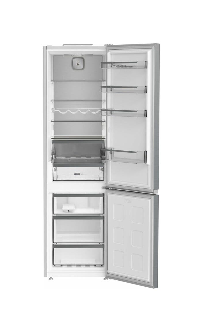 Whirlpool WHK 25404 XP8E Frigorifero con congelatore a libera installazione cm. 60 h. 204 - lt. 355 - pearl inox
