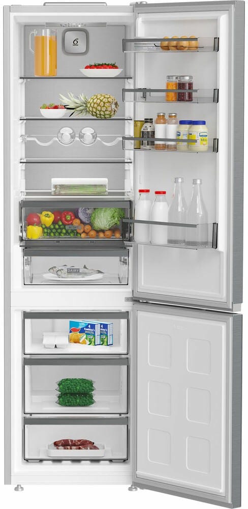 Whirlpool WHK 25404 XP8E Frigorifero con congelatore a libera installazione cm. 60 h. 204 - lt. 355 - pearl inox