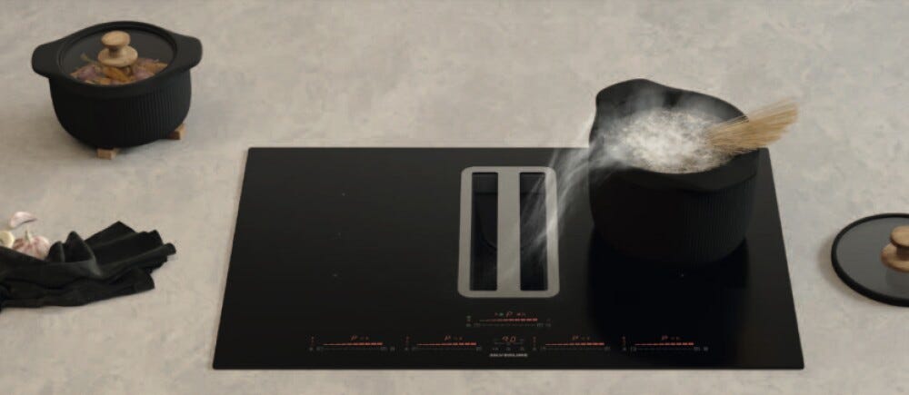 Silverline FLOW-IN-PRO MAX Piano cottura induzione con cappa integrata cm. 85 - vetroceramica nero