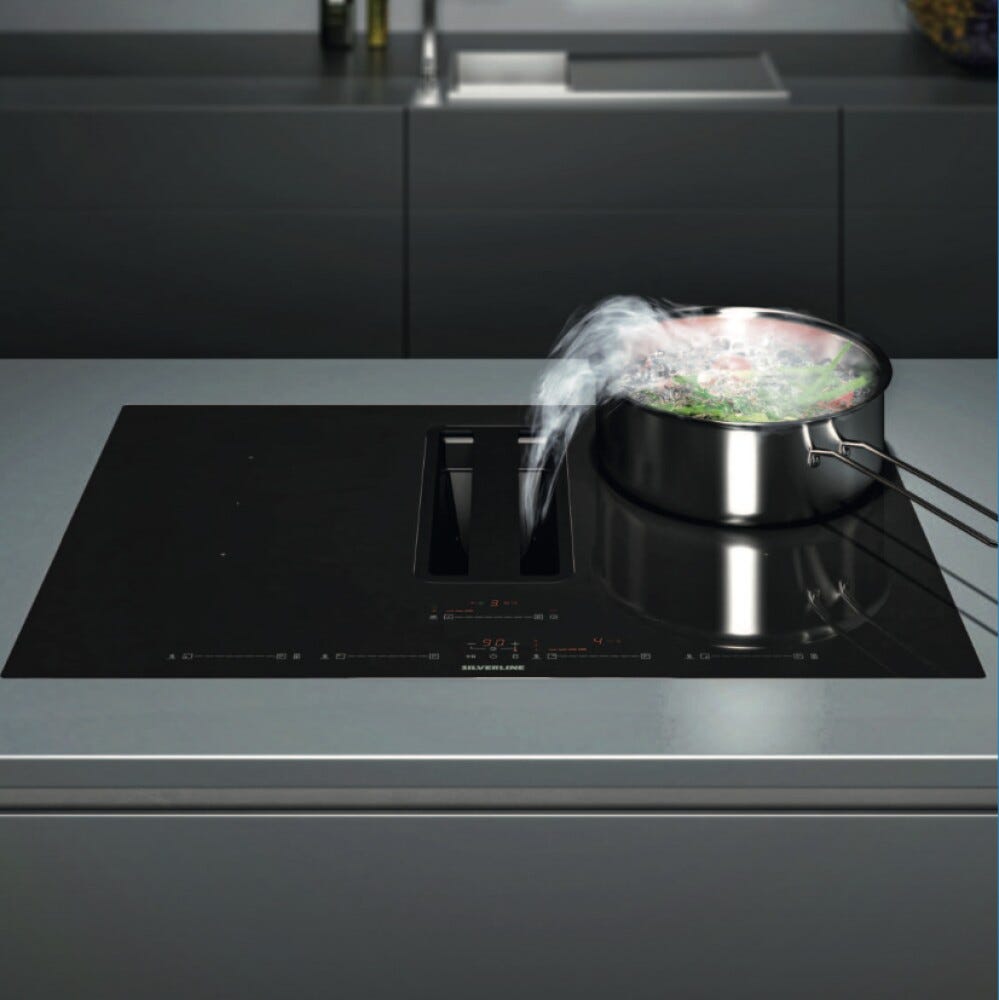 Silverline FLOW-IN-PRO MAX Piano cottura induzione con cappa integrata cm. 85 - vetroceramica nero