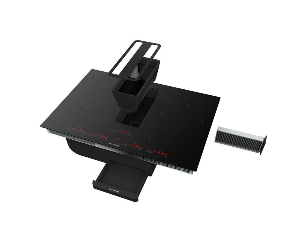 Silverline FLOW-IN-PRO MAX Piano cottura induzione con cappa integrata cm. 85 - vetroceramica nero