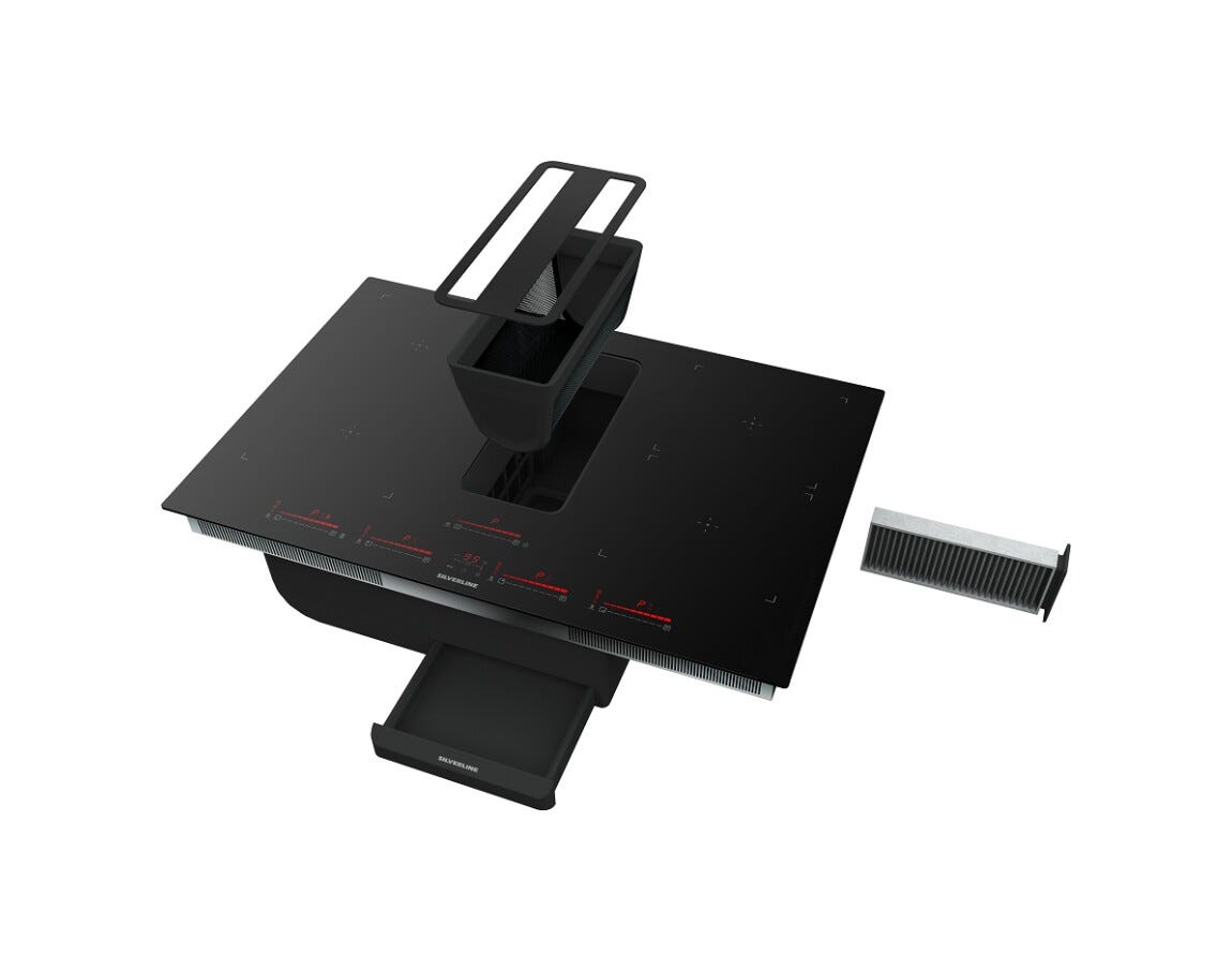 Silverline FLOW-IN-PRO MAX Piano cottura induzione con cappa integrata cm. 85 - vetroceramica nero