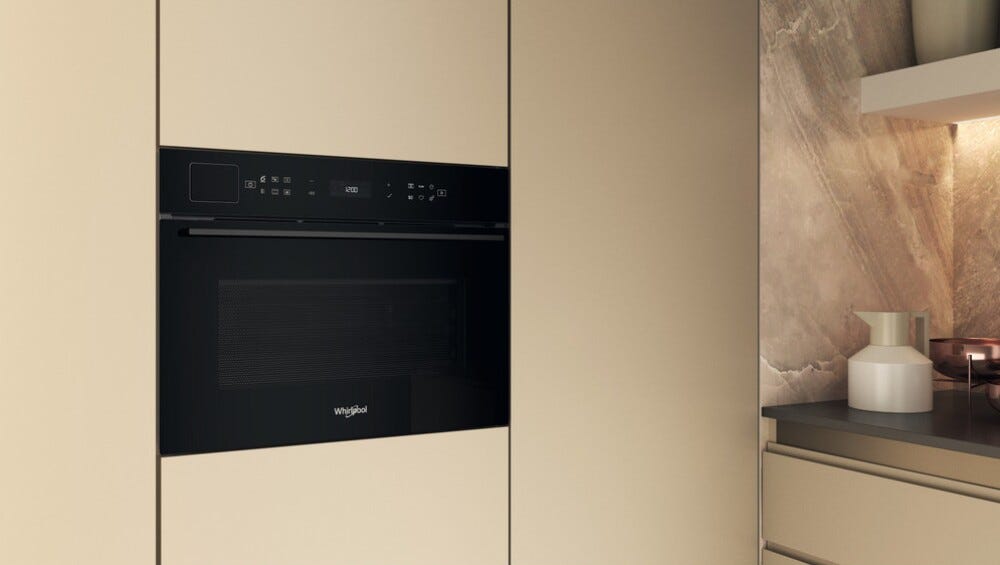 Whirlpool WCT7A9PHTSB W7 Forno compatto combinato microonde da incasso cm. 56 h. 46 - nero