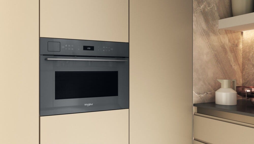 Whirlpool WCT7A9PHTSSG W7 Forno compatto combinato microonde da incasso cm. 56 h. 46 - grigio