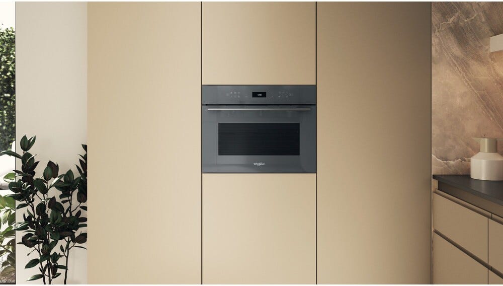 Whirlpool WCW7O7HTSSG W7 Forno compatto combinato microonde da incasso cm. 56 h. 46 - grigio