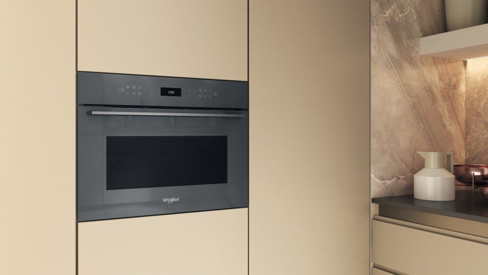 Whirlpool WCW7O7HTSSG W7 Forno compatto combinato microonde da incasso cm. 56 h. 46 - grigio