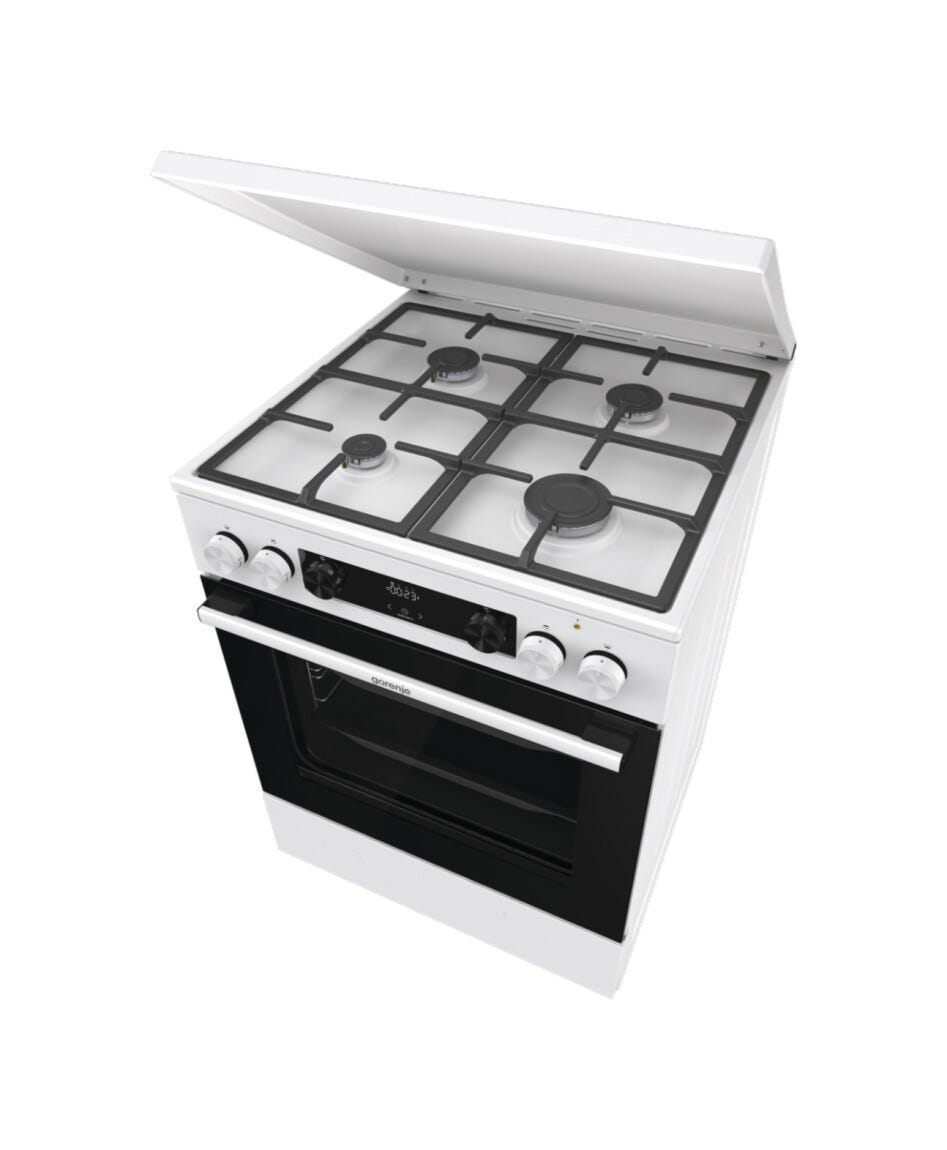 Gorenje GK6C5WF Cucina da accosto cm. 60 - 4 zone a gas + 1 forno elettrico - bianco
