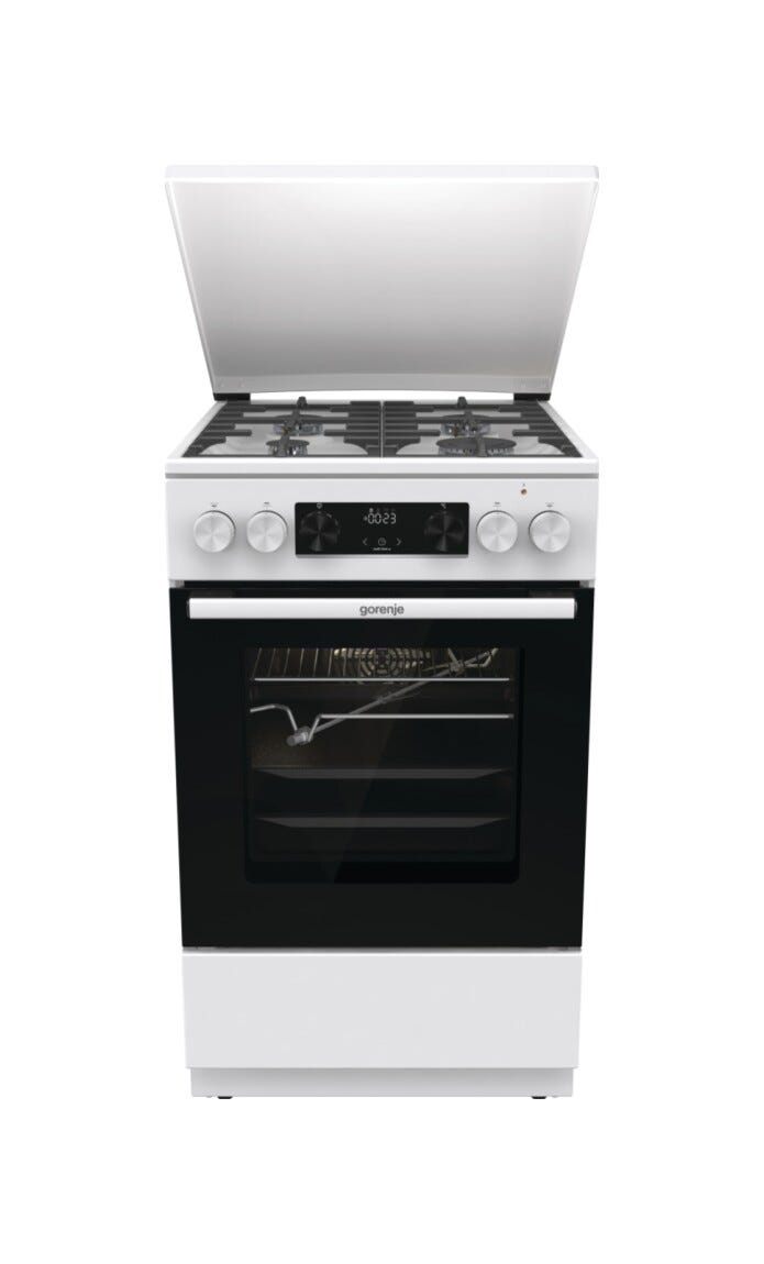 Gorenje GKS5C72WF G600 Cucina da accosto cm. 50 - 4 zone a gas + 1 forno elettrico - bianco