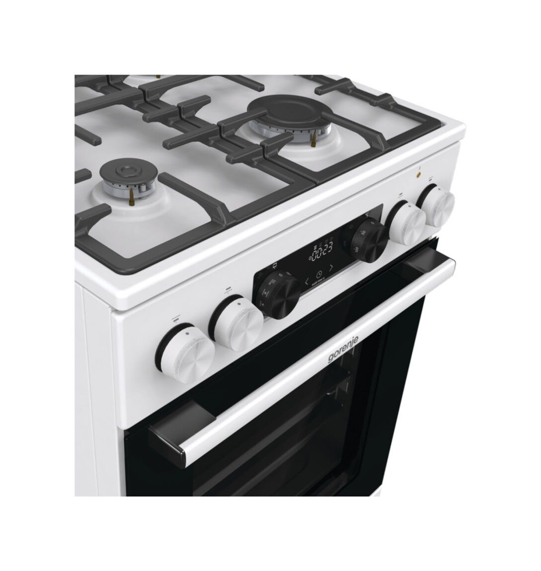 Gorenje GKS5C72WF G600 Cucina da accosto cm. 50 - 4 zone a gas + 1 forno elettrico - bianco