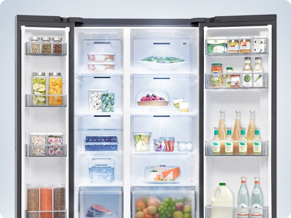 Samsung RS70F65QETEF Frigorifero con congelatore side by side cm. 91 h. 178 - lt. 659 - metal inox
