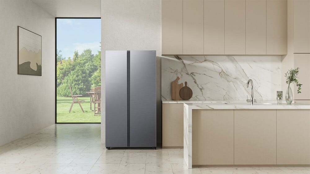 Samsung RS70F65QETEF Frigorifero con congelatore side by side cm. 91 h. 178 - lt. 659 - metal inox