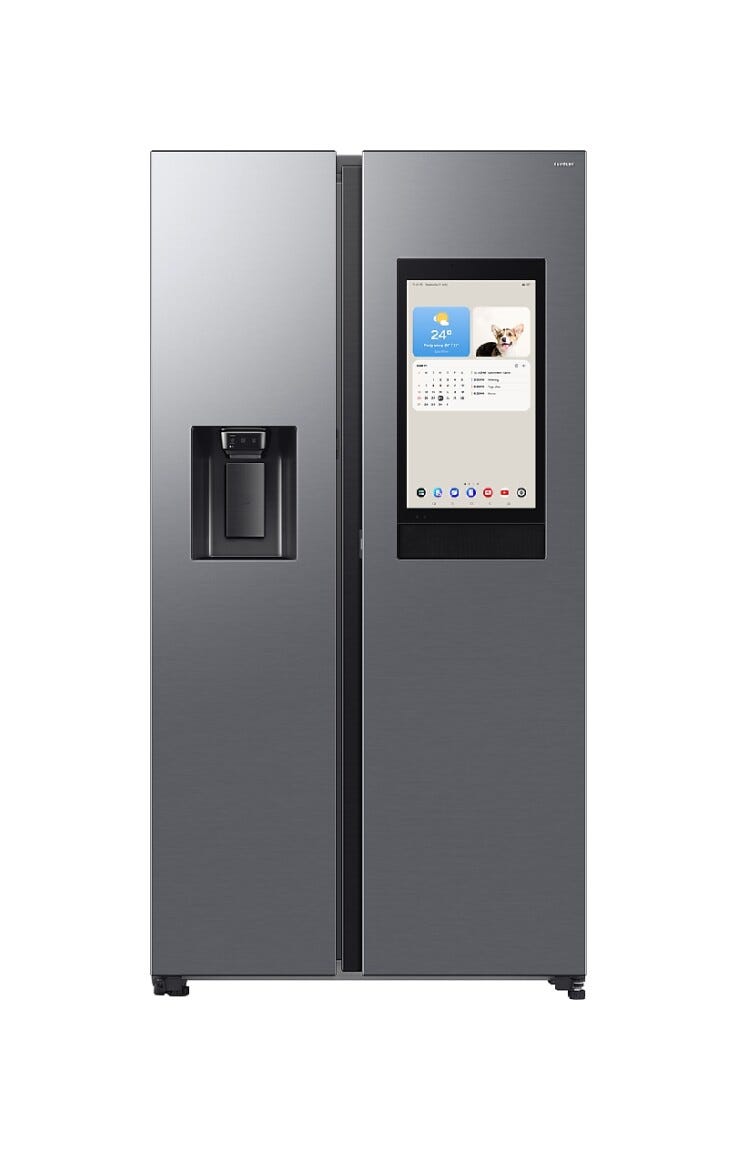 Samsung RS90F67BETEF Family Hub Frigorifero con congelatore side by side cm. 91 h. 178 - lt. 614 - silver