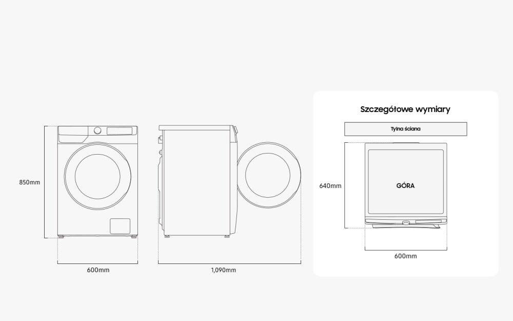 Samsung WD90DG6B85BKU4 Lavasciuga cm. 60 - lavaggio 9 kg - asciugatura 6 kg - bianco