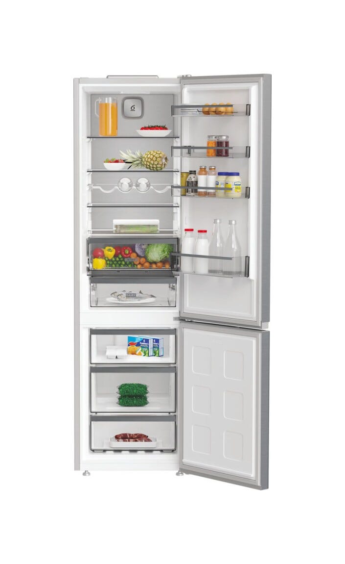 Whirlpool WHK26404XP7E Frigorifero con congelatore a libera installazione cm. 60 h. 204 - lt. 355 - inox