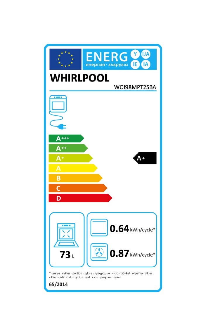 Whirlpool WOI98MPT2SBA Forno elettrico pirolitico da incasso cm. 60 cm - nero