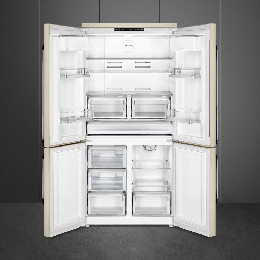 Smeg FQ960P6 Victoria Frigorifero con congelatore 4 porte cm. 91 h. 187 - lt. 572 - panna