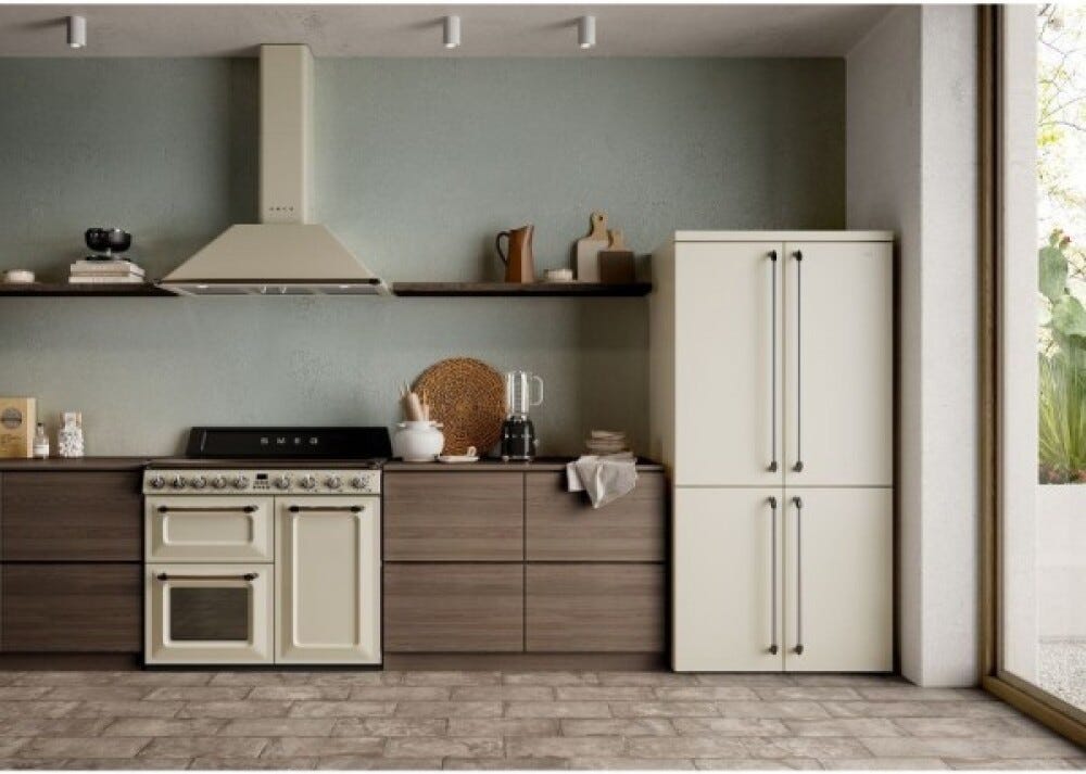 Smeg FQ960P6 Victoria Frigorifero con congelatore 4 porte cm. 91 h. 187 - lt. 572 - panna