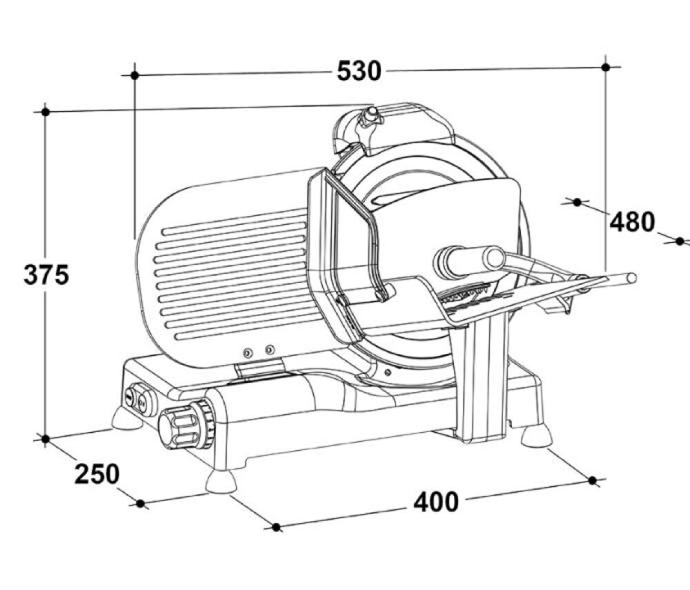RGV 90454 Luxury Affettatrice a gravità - lama mm. 250 - bianco