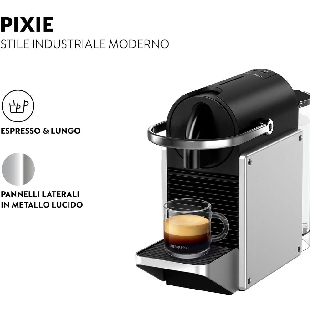 De Longhi EN127SDMX Pixie Macchina per caffè automatica - argento/nero