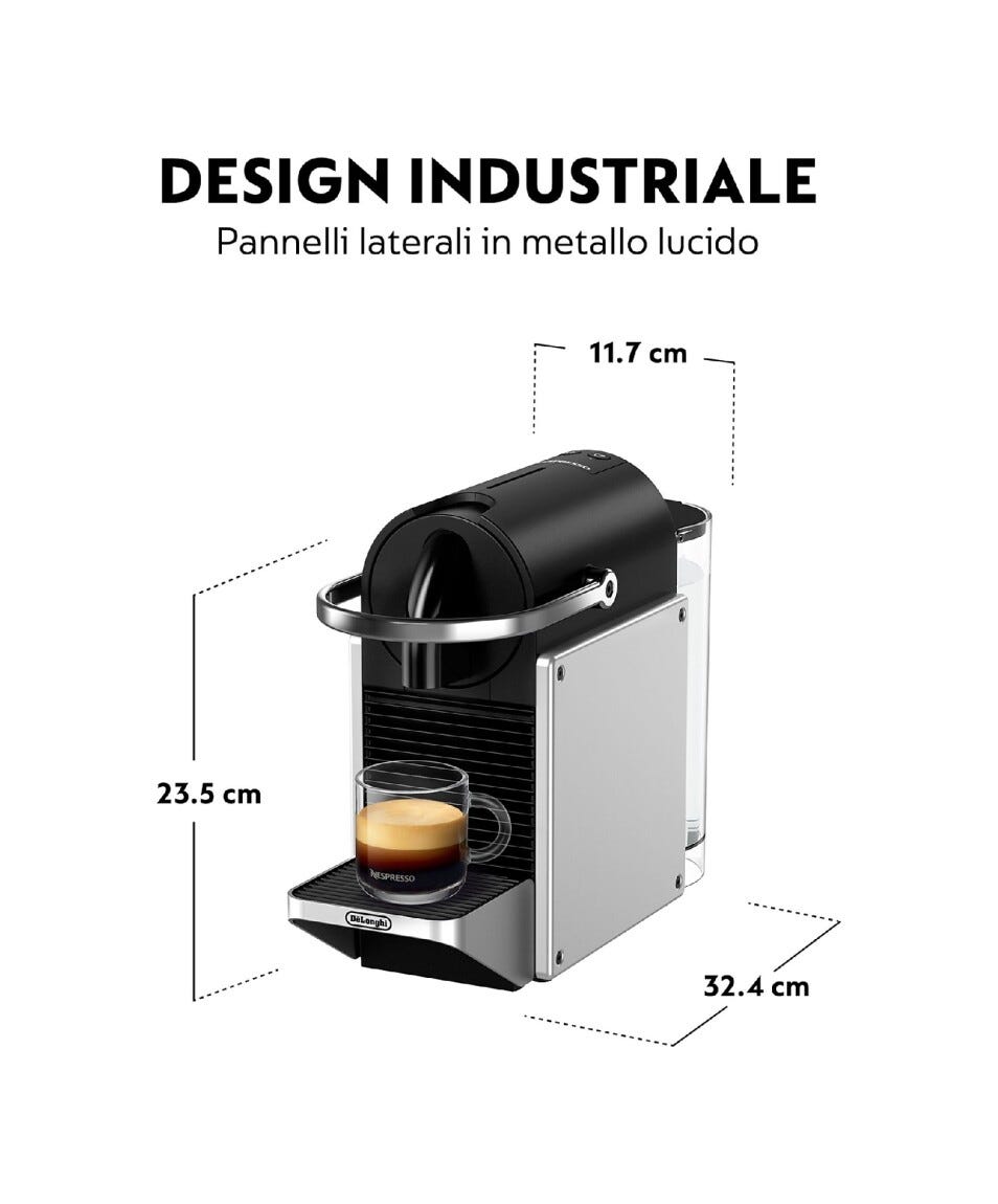 De Longhi EN127SDMX Pixie Macchina per caffè automatica - argento/nero