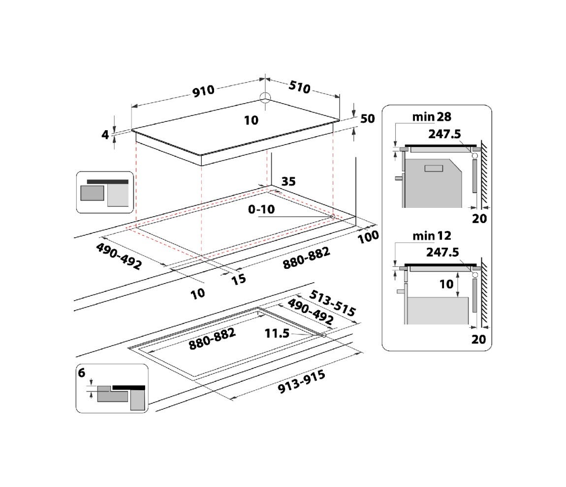 Whirlpool WEX9024DCFF2 Piano cottura induzione cm. 91 - vetroceramica nero