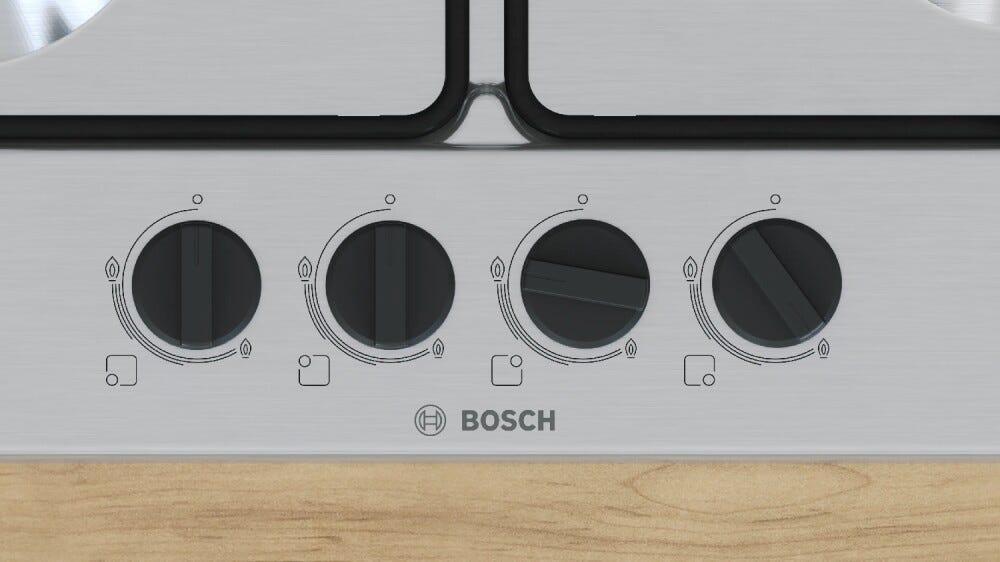 Bosch PGH6B5K80 4 Piano cottura a gas cm. 58 - inox