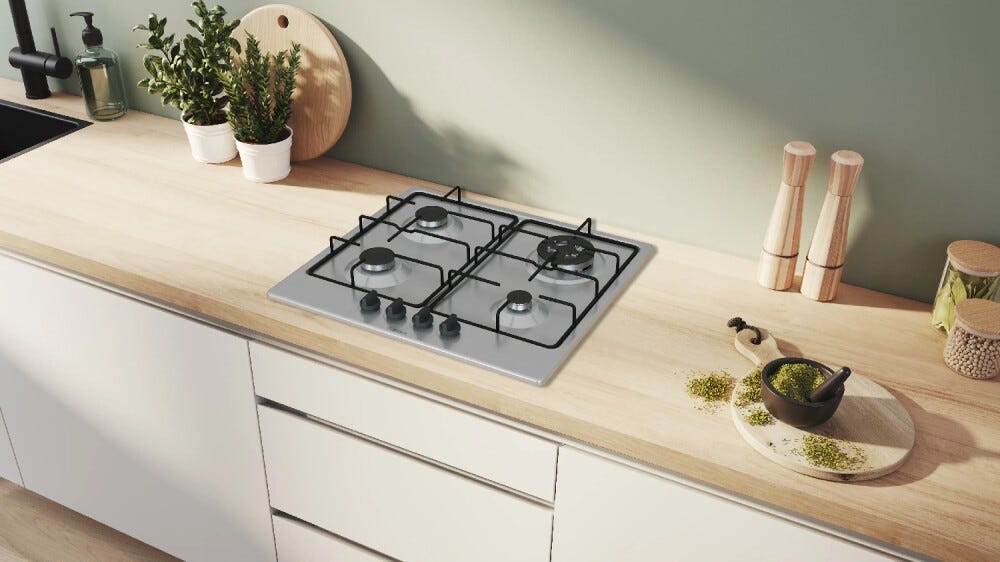 Bosch PGH6B5K80 4 Piano cottura a gas cm. 58 - inox