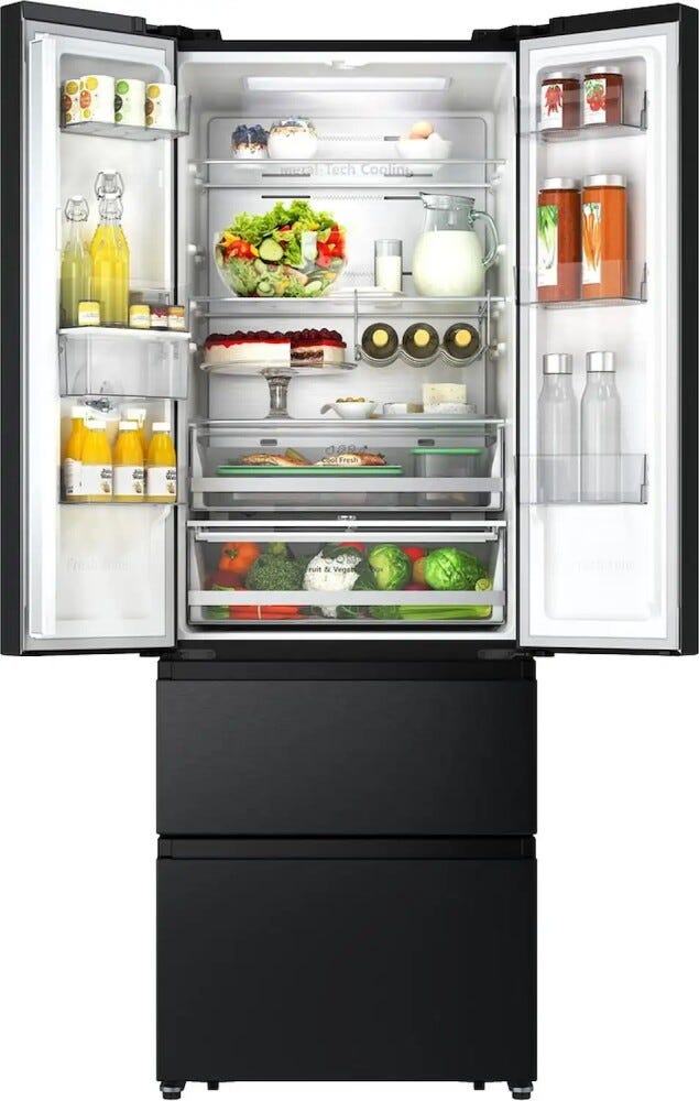 Hisense RF632N4WFE1 Frigorifero con congelatore french cm. 70 h. 200 - lt. 485 - black inox