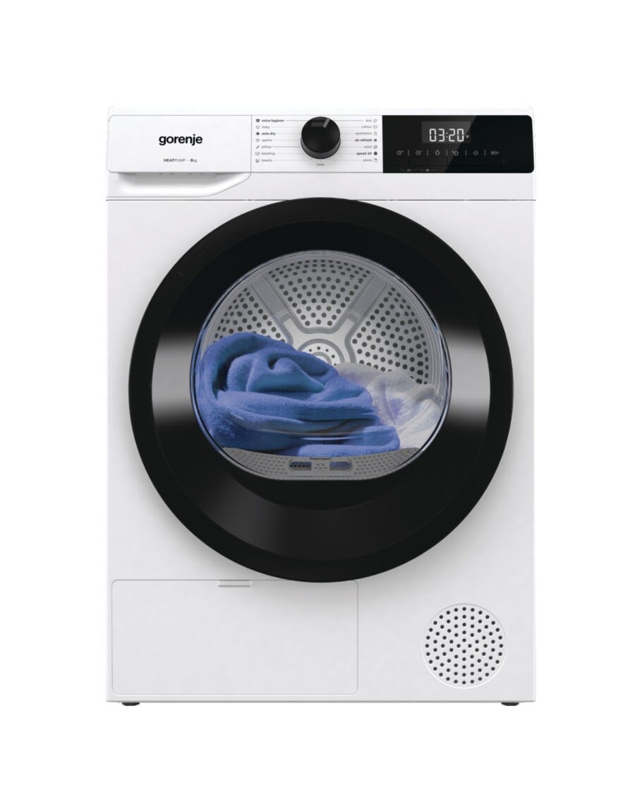 Gorenje DHNE82 G200 Asciugatrice cm. 60 - capacità 8 kg - bianco/nero