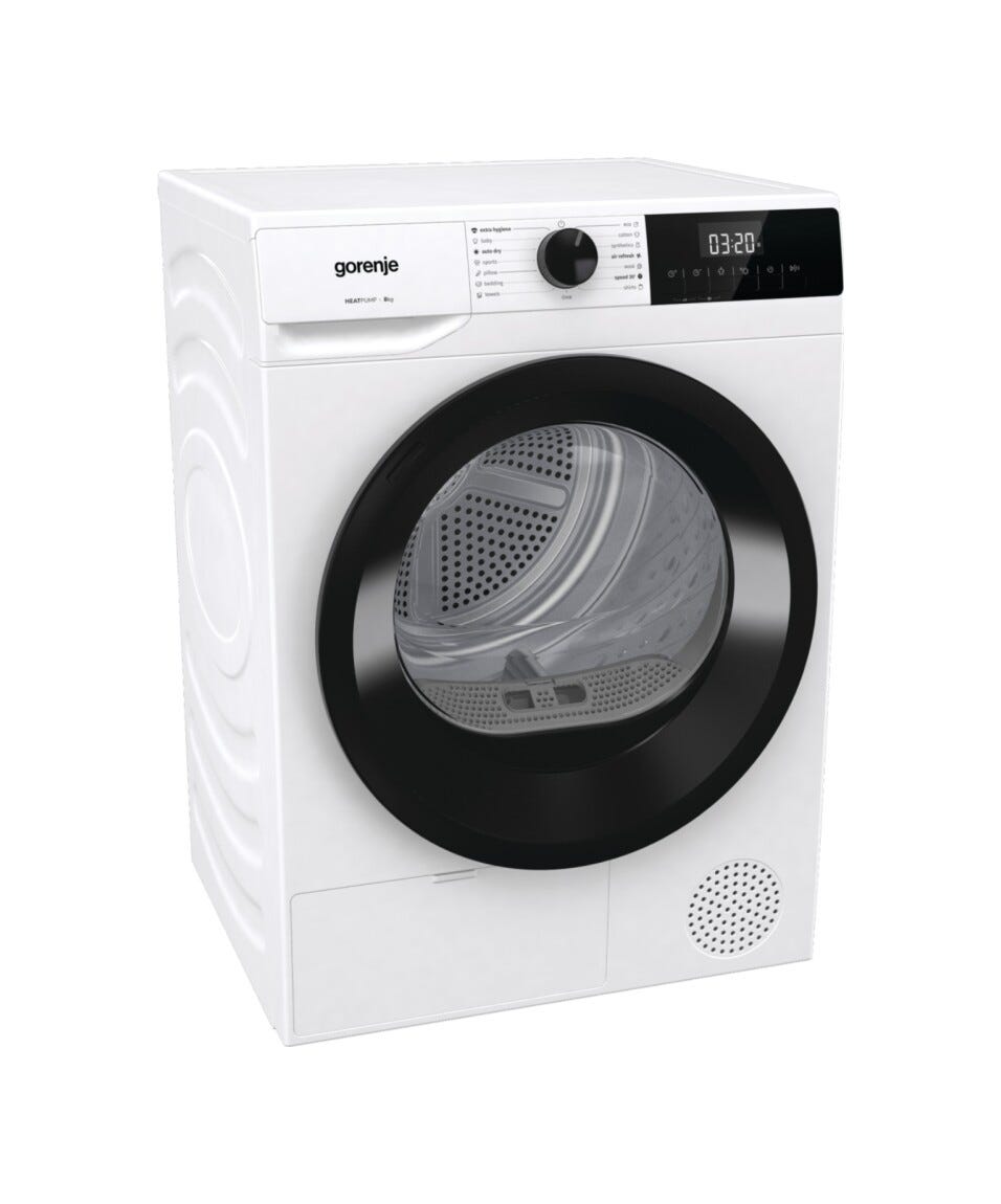 Gorenje DHNE82 G200 Asciugatrice cm. 60 - capacità 8 kg - bianco/nero