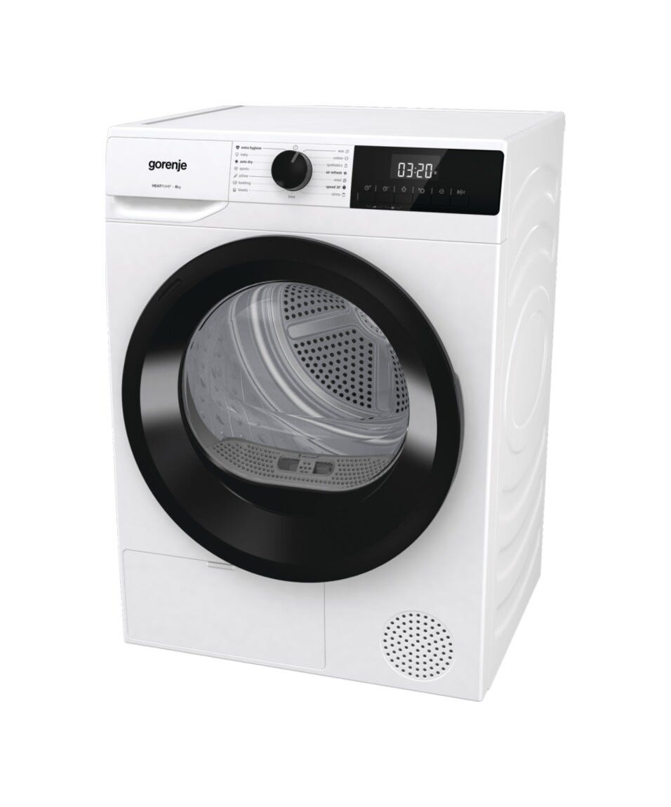 Gorenje DHNE82 G200 Asciugatrice cm. 60 - capacità 8 kg - bianco/nero