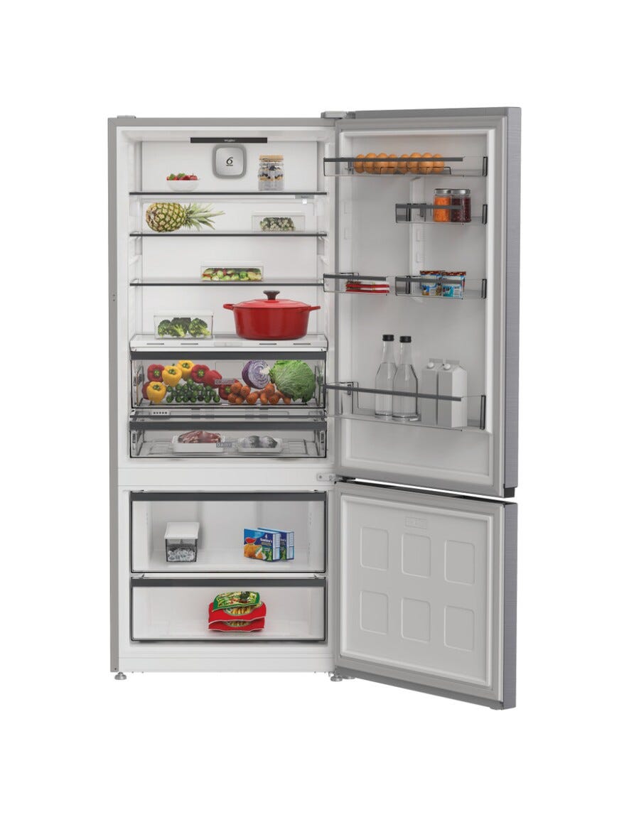 Whirlpool WHK2 6554 X6E Frigorifero con congelatore a libera installazione cm. 78 h. 188 - lt. 551 - inox
