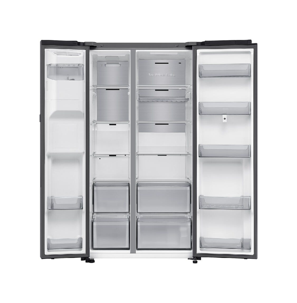 Samsung RS90F66BETEF Frigorifero con congelatore side by side cm. 91 h. 178 - lt. 614 - inox