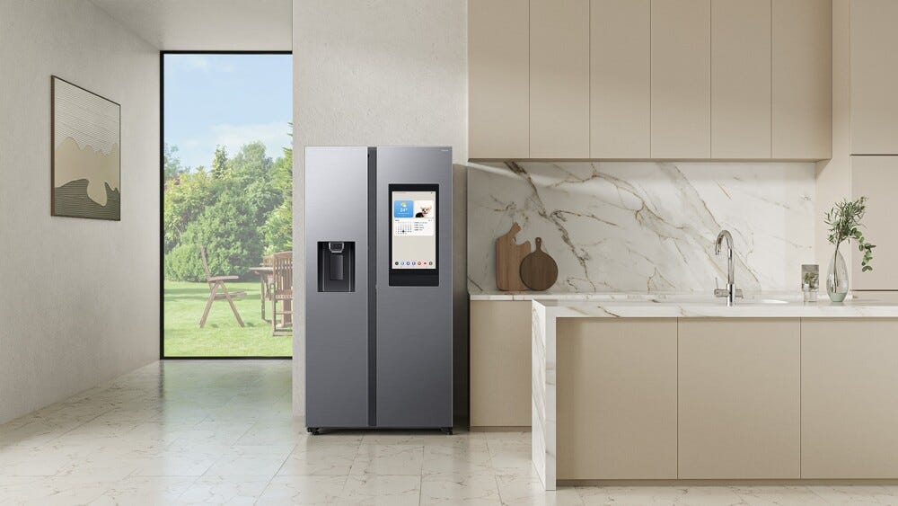 Samsung RS90F66BETEF Frigorifero con congelatore side by side cm. 91 h. 178 - lt. 614 - inox