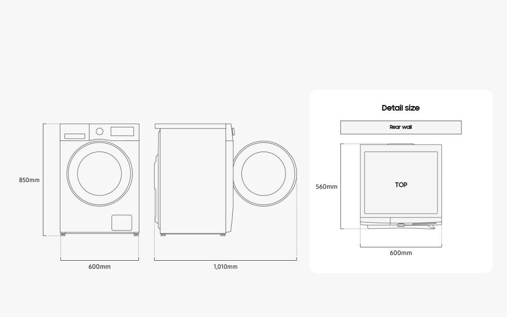 Samsung WW90DG5G34AEET Lavatrice slim cm. 60 - profondità 48 cm. - capacità 9 kg - bianco