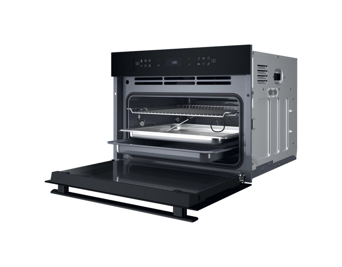 Whirlpool WCS6A9PHTSBA Forno elettrico da incasso 48 L, tecnologia Cook3, Forced Air, pulizia Steam Cleaning, Nero