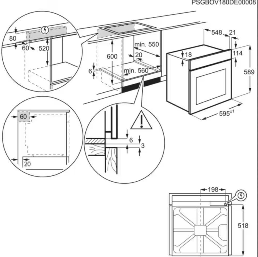 AEG NBR6P531SB 6000 SenseCook Forno a vapore pirolitico, con SteamCrisp, 72 L, Wi‑Fi, nero