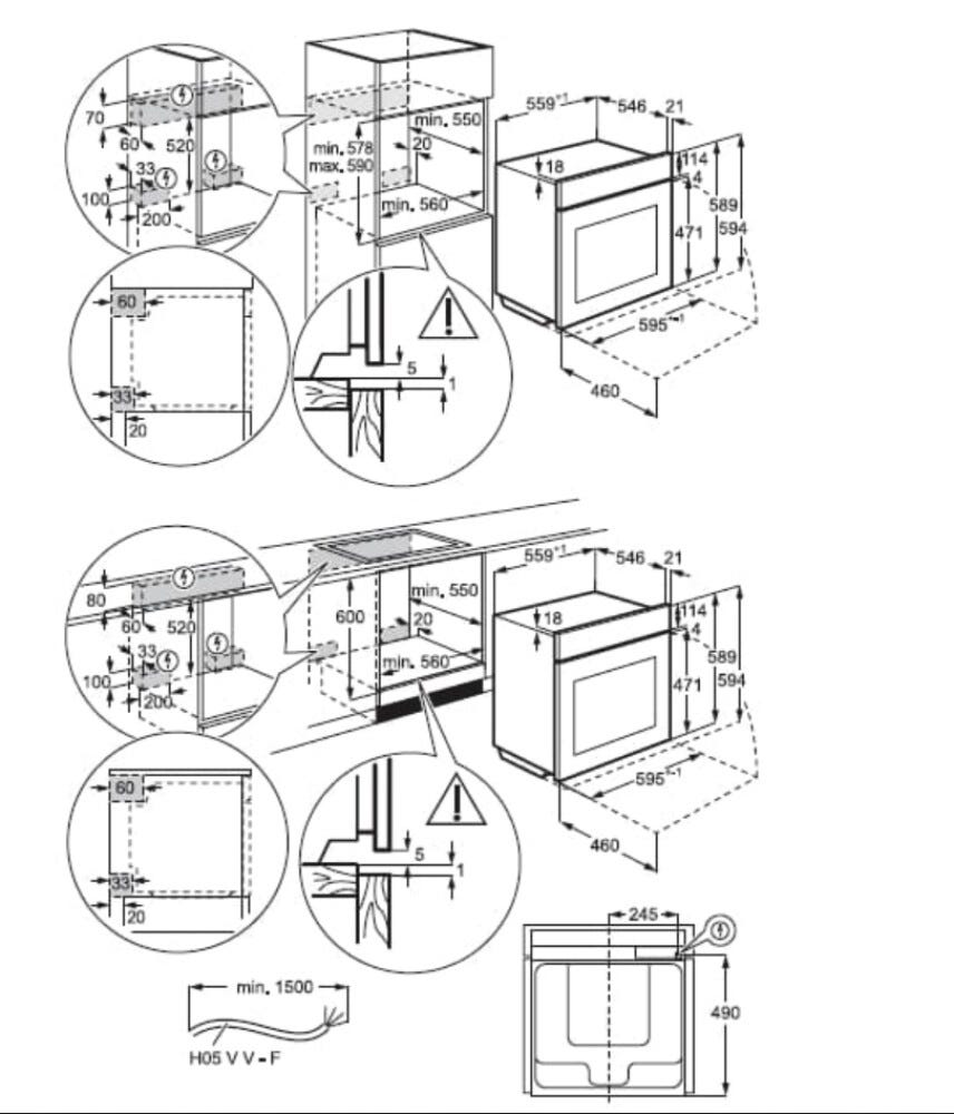 AEG NBE7P631AB serie 7000 Mealassist Forno elettrico pirolitico cm. 60 - nero