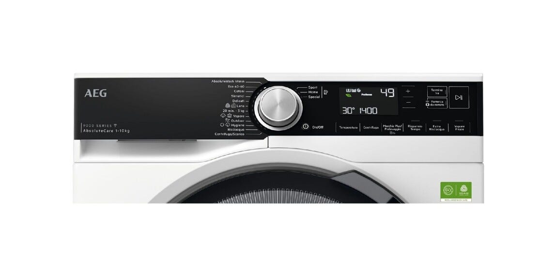 AEG LR9FA104SY serie 9000 AbsoluteCare Lavatrice cm. 60 - capacità 10 kg - bianco