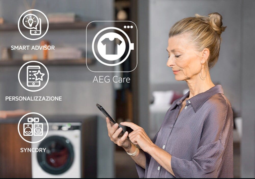 AEG LR9FA104SY serie 9000 AbsoluteCare Lavatrice cm. 60 - capacità 10 kg - bianco