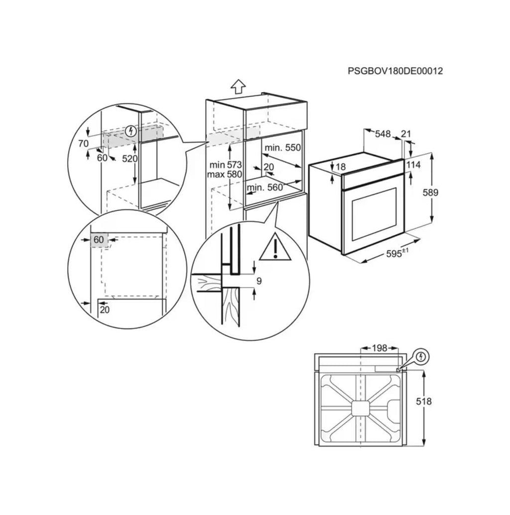 AEG NBU5A20SB 5000 Surroundcook Forno elettrico 72 L, AquaClean, Display LED, Classe A+, nero