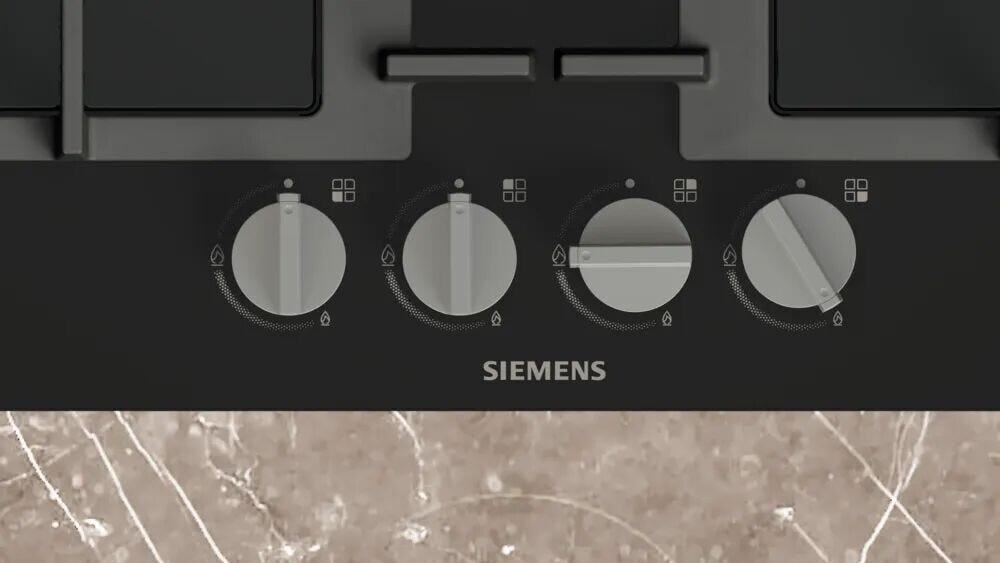 Siemens EN6B6HK40 Piano cottura a gas cm. 59 - vetro nero