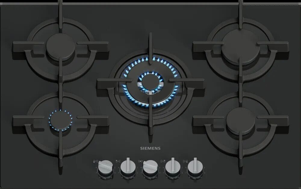 Siemens EP7A6QI10 iQ500 Piano cottura a gas cm. 76 - vetro nero
