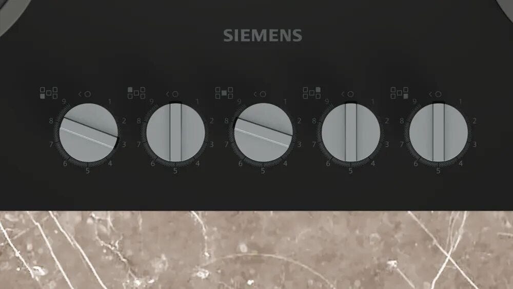 Siemens EP7A6QI10 iQ500 Piano cottura a gas cm. 76 - vetro nero