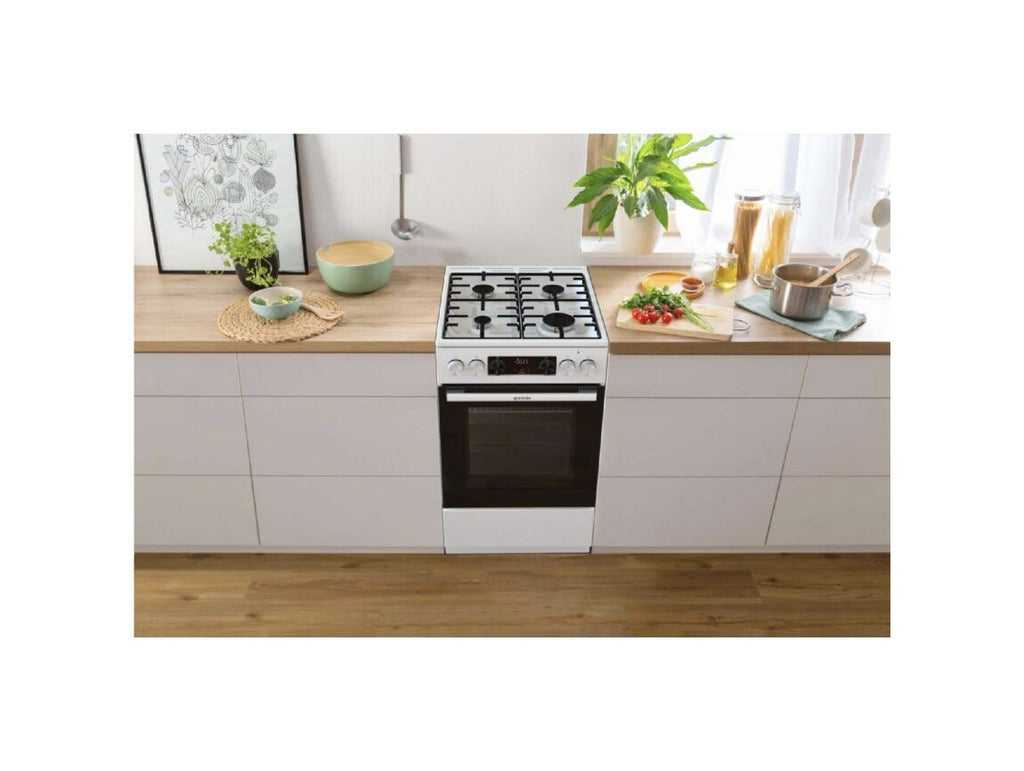 Gorenje GK5C42WH G600 Cucina da accosto cm. 50 - 4 zone a gas + 1 forno elettrico - bianco