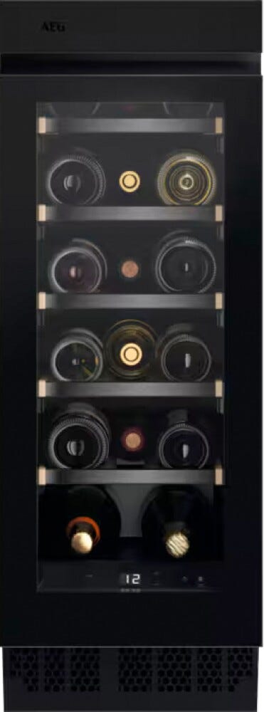 AEG NSW8S823GT Serie 7000 Perfect Shelving Cantina vini da incasso sottotop cm. 30 h. 72 - 18 bottiglie - nero opaco