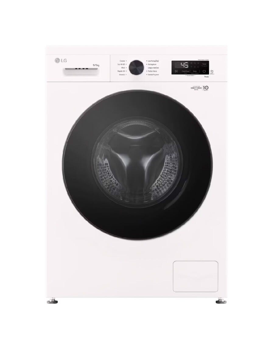 LG W4NX1095NWB Serie X1 Lavasciuga cm. 60 - lavaggio 9 kg - asciugatura 5 kg - bianco