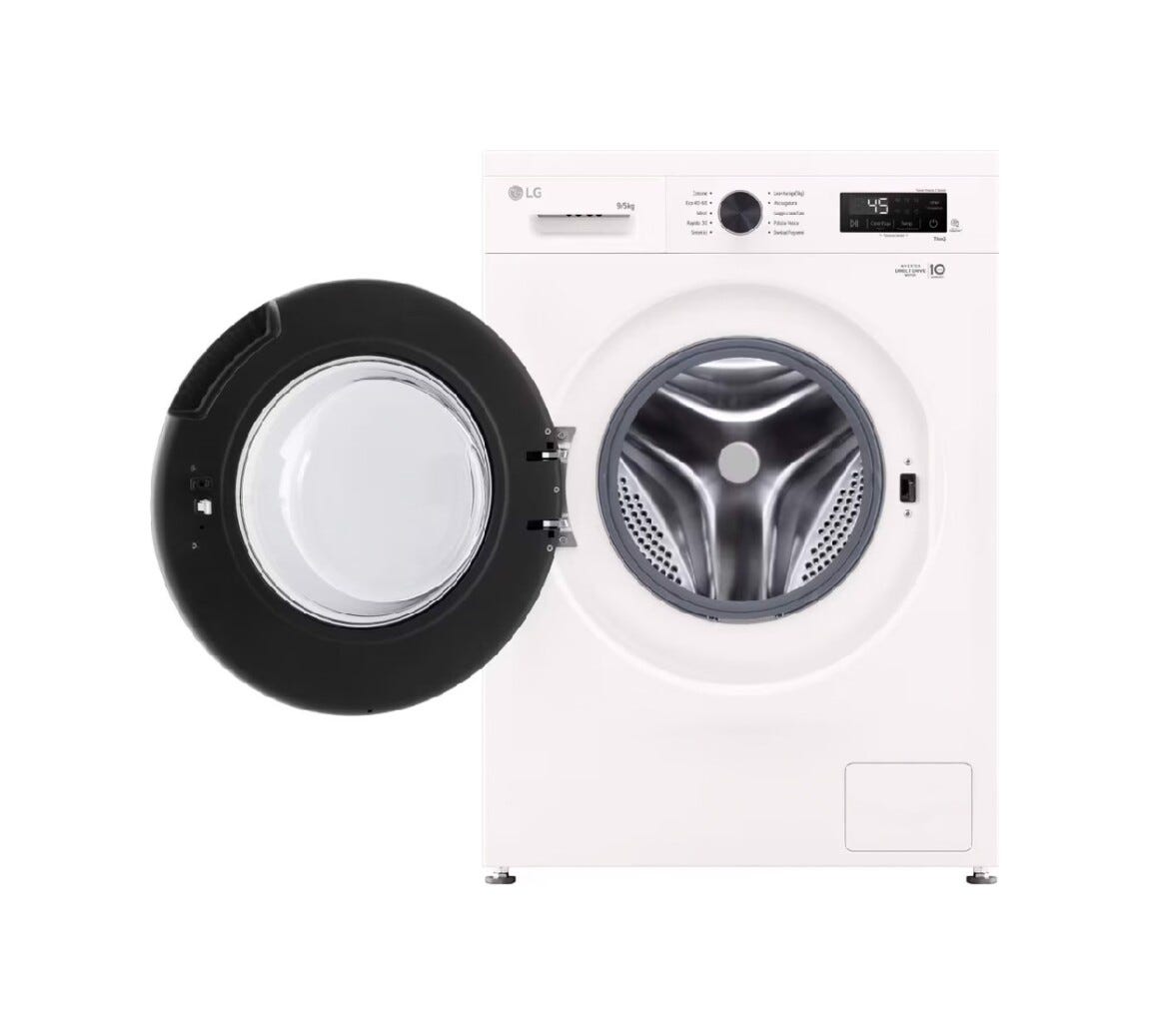 LG W4NX1095NWB Serie X1 Lavasciuga cm. 60 - lavaggio 9 kg - asciugatura 5 kg - bianco