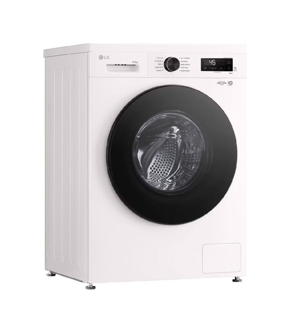 LG W4NX1095NWB Serie X1 Lavasciuga cm. 60 - lavaggio 9 kg - asciugatura 5 kg - bianco